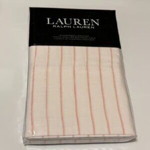 NEW Ralph Lauren Spencer Stripe Sateen Pillowcases Standard | Blush Pink + White